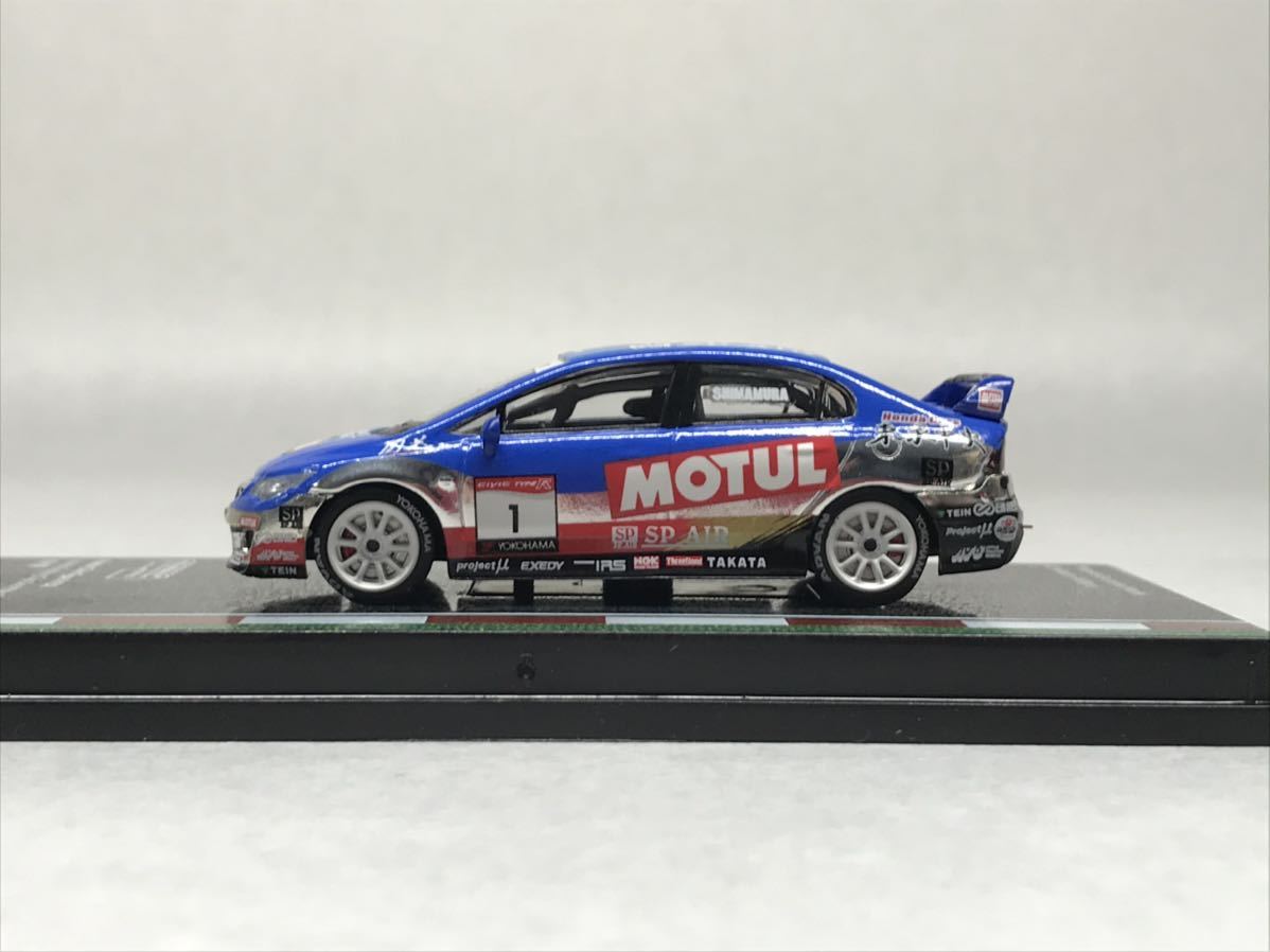 【込】ターマック ワークス 1/64 ホンダ シビック タイプR FD2 ワンメイクレース 2008 No.1 TWの画像2