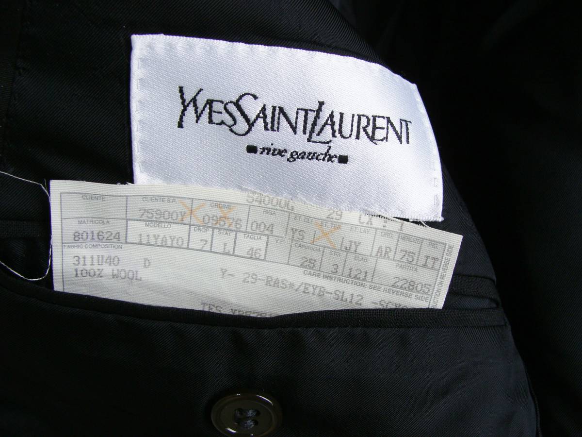 Yves Saint Laurent rive gauche イヴサンローラン リヴゴーシュ ◇ ウール 毛 １ツ釦 テーラード ジャケット_画像6