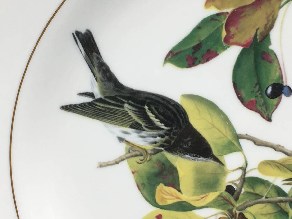  Royal Worcester птица оборка золотая краска украшение тарелка . тарелка тарелка ①①① (763)