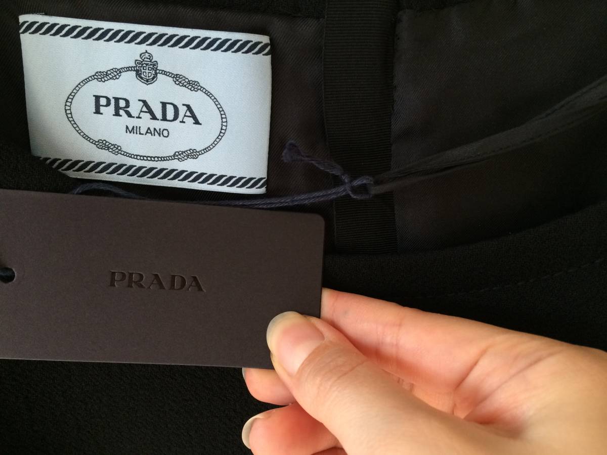 新品 プラダ 最高級 バージン ウール ワンピース 40 黒 ブラック フォーマル PRADA_画像7