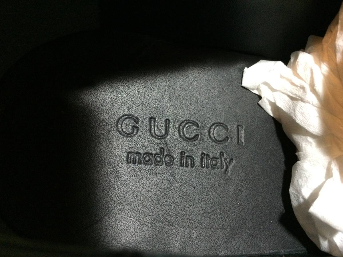  новый товар Gucci кожа платье обувь 8.5 чёрный черный GUCCI натуральная кожа обувь короткий обувь ботинки 