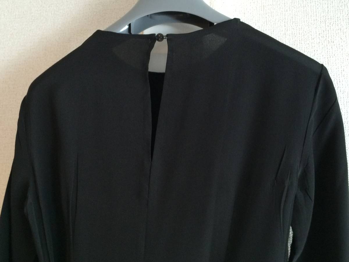 新品 最高級 ミュウミュウ シルク ワンピース 36 ブラック ドレス 黒_画像5