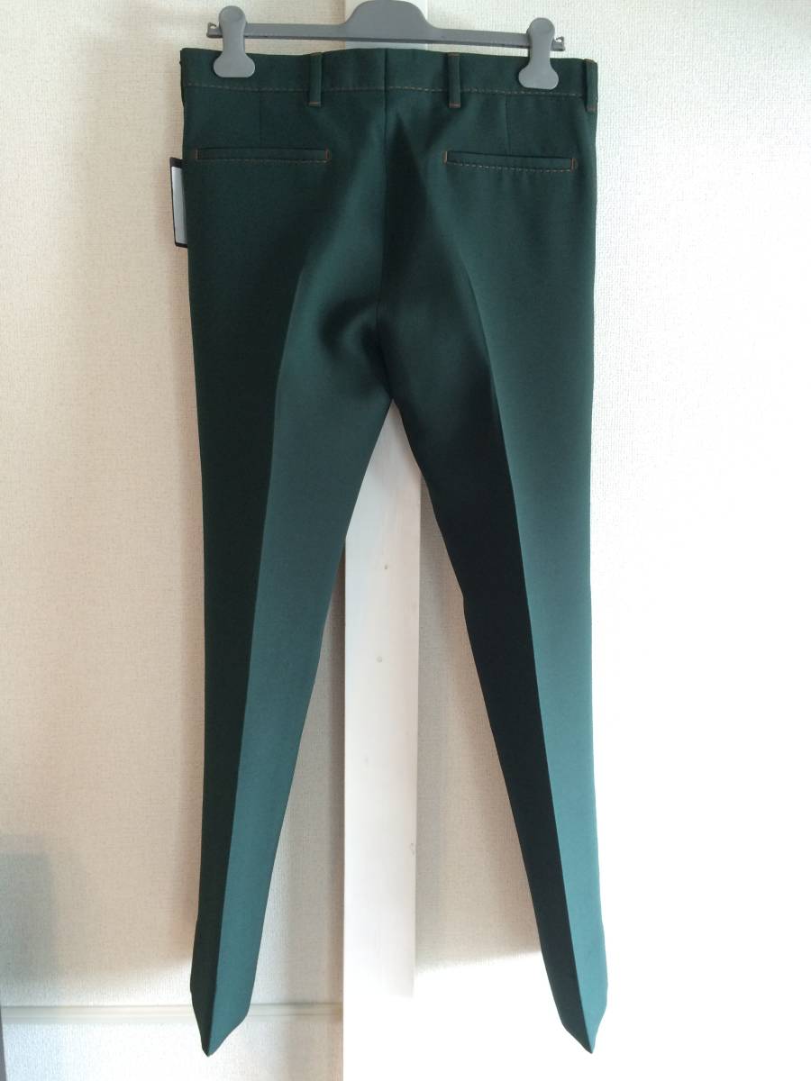 新品 プラダ 15SS ステッチ パンツ 48 PRADA スラックス 緑