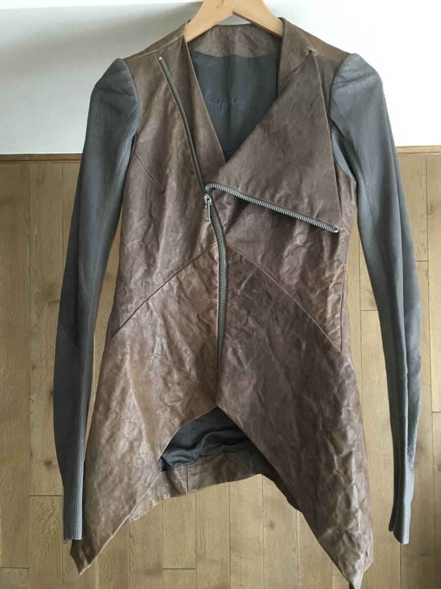 ニッサン・638 rickowens レザー ボア ライダース 40