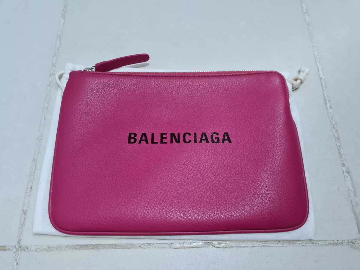 正規品 新品 未使用 約65%割引 BALENCIAGA バレンシアガ EVERYDAY POUCH M エブリデイ ポーチ M クラッチ バッグ CLUTCH BAG PINK ピンク_画像1