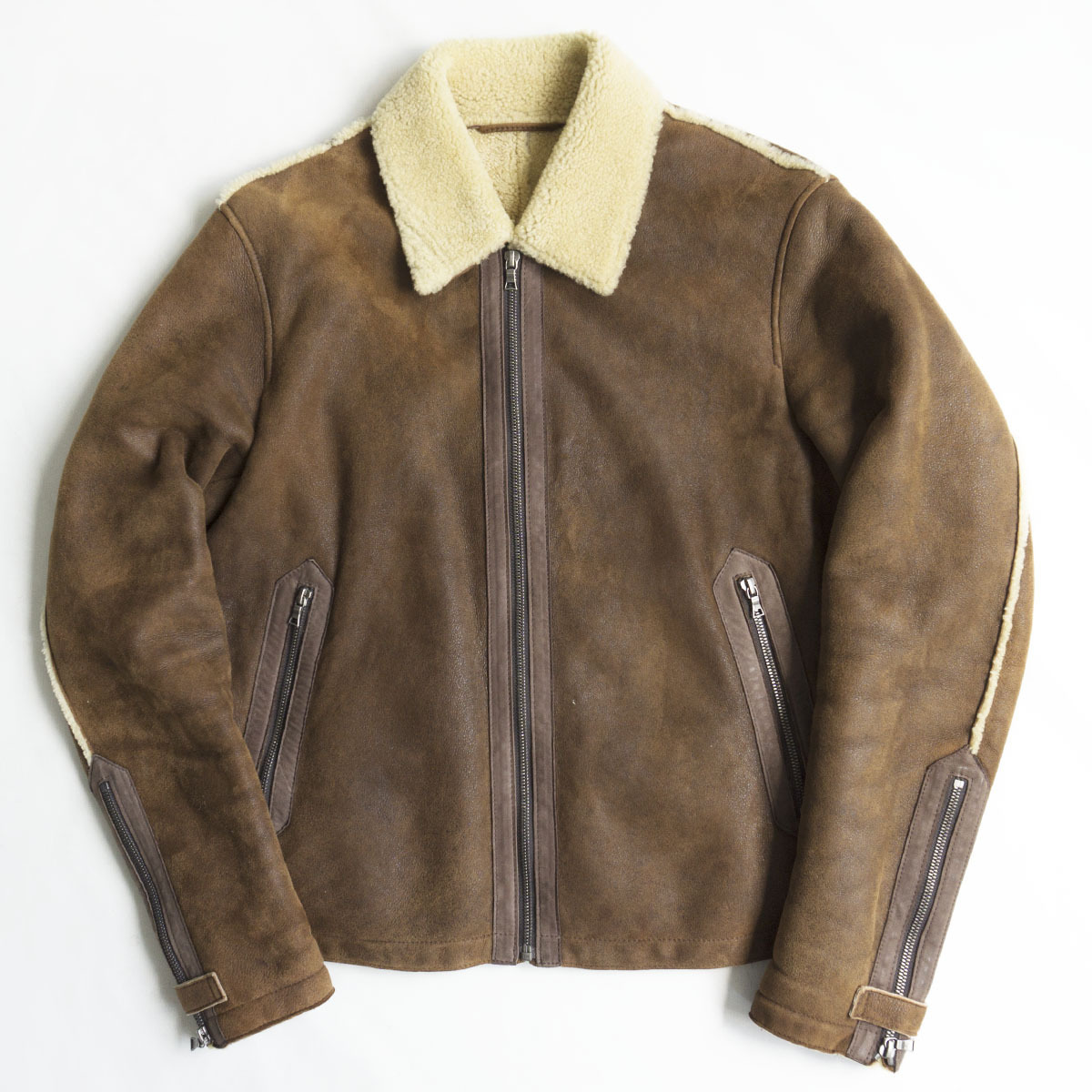 最高品】 PAUL SMITH 【ムートン ライダースジャケット】M レザー