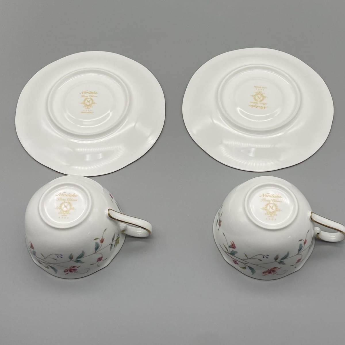 【送料無料】 正規品/新品未使用/ノリタケ/Noritake/花更紗碗皿ペア/ティーカップ/コーヒーカップ/２客セット/Y6546G/4409/食器 (029)_画像3