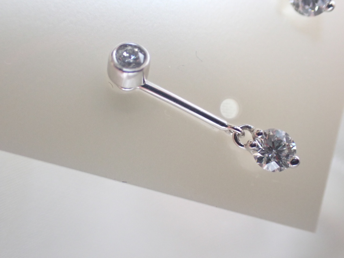 ☆K18WG ダイヤモンド ピアス 2way タイプ ホワイトゴールド台 ☆K18WG ダイヤモンド ピアス 2way タイプ ホワイトゴールド台