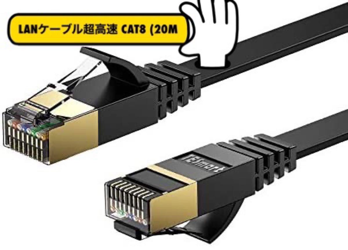 LANケーブル超高速 CAT8 40Gbps 2000MHz対応長さ(20M