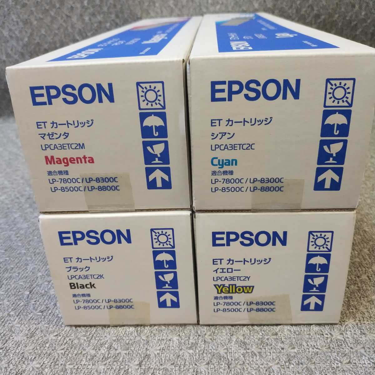未開封品 EPSON トナー カートリッジ LPCA3ETC2K LPC3ETC2C LPC3ETC2M LPC3ETC2Y LP-7800C LP-8300C LP-8500C LP-8800C 4個セット 管 T032a_画像4