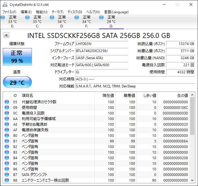 送料込 Intel 545S 256GB 3Dチップ M.2 2280 SATA SSD シリアルATA