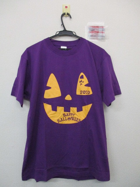 ★HAPPY HALLWEEN 2010 Tシャツ イラスト バックプリント 半袖 パープル（L）_画像1