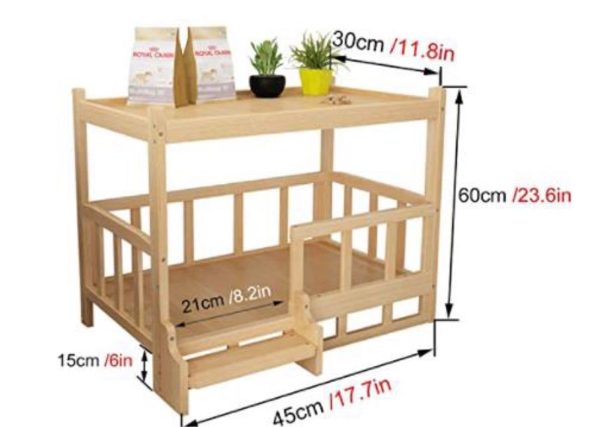 ペットベッド　木製　猫ハウス キャットハウス　組み立て簡単 通気 防潮 丈夫 