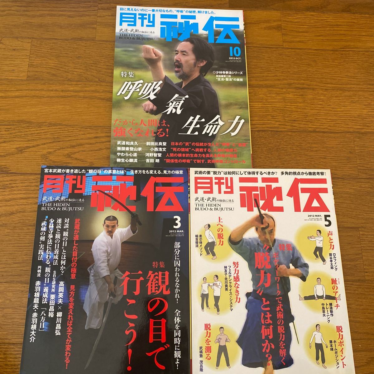 月刊　秘伝　2012年3、5、10月号　三冊セット