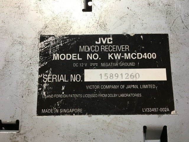  audio JVC KW-MCD400 CD MD deck player not yet test Junk 