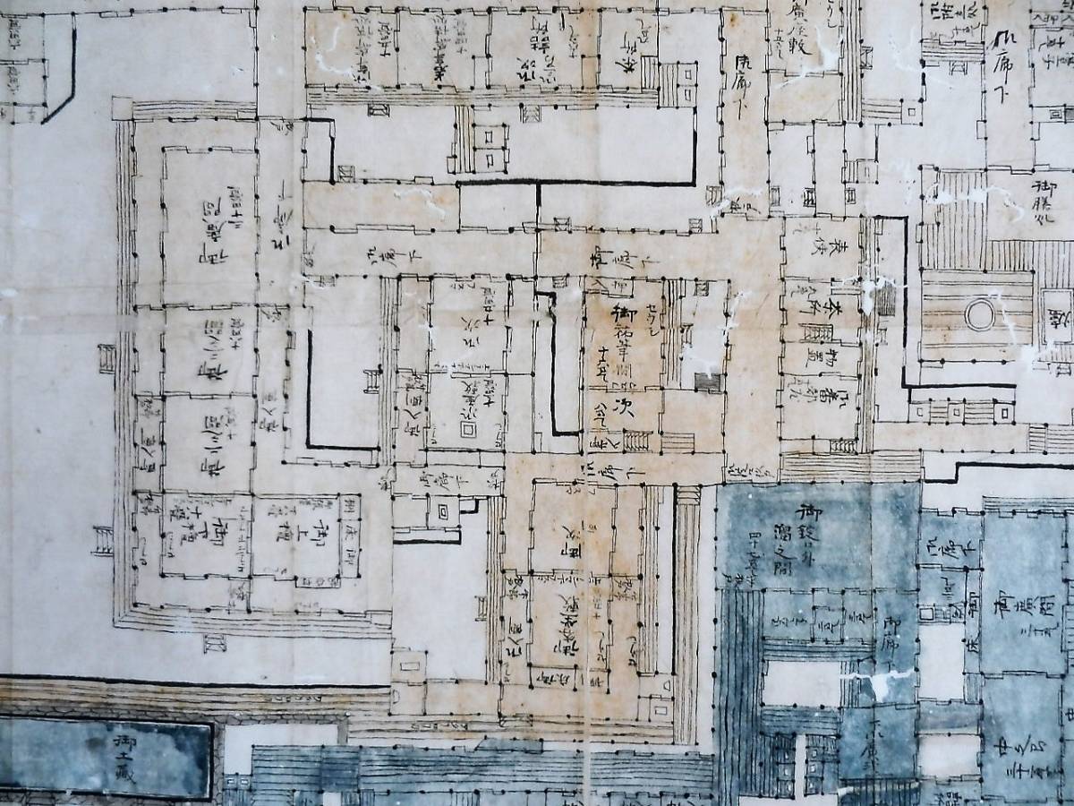 人気大割引 広島藩江戸御上屋敷惣絵図・御作事所作図年代江戸中期 古地図