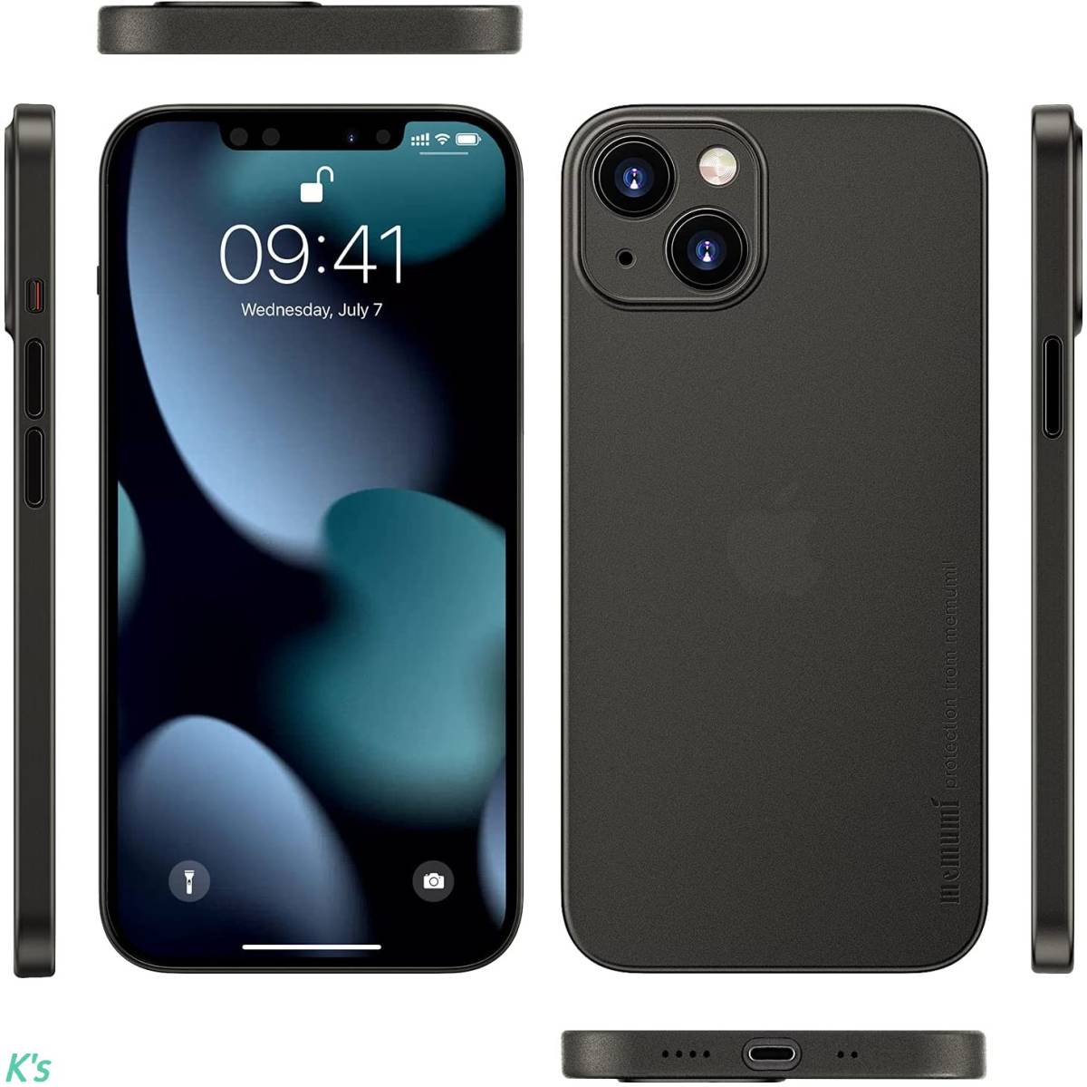 iPhone13 mini対応ケース 3㎜超薄型 memumi 全面保護カバー 指紋防止 傷付き防止 4インチ 人気ケースカバー（マット ブラック(半透明）｜PayPayフリマ