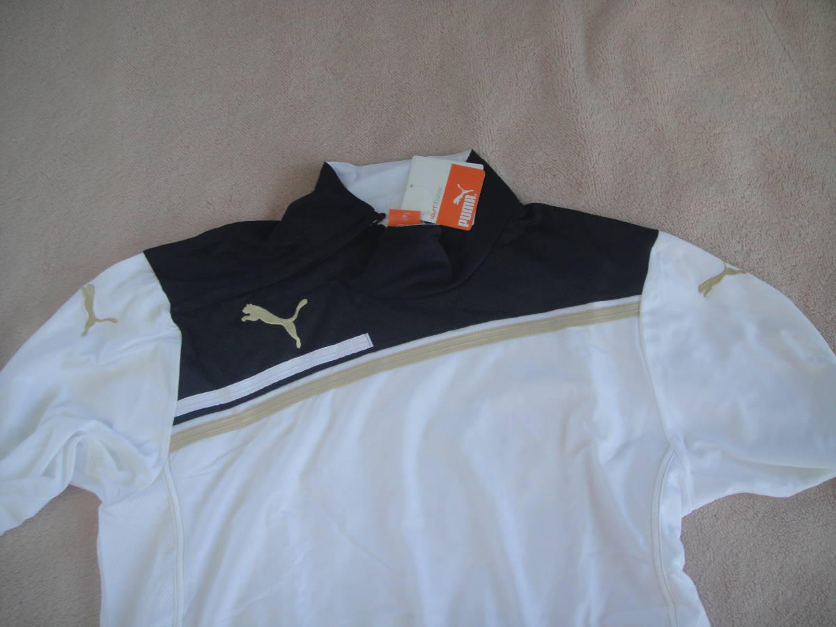 プーマ キング　 PUMA King 　1/2ジップ トレーニングシャツ（ホワイト）白　O　新品.タグ付き　 900923/05　サッカー レーニングウェア _画像4