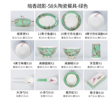 Jingdezhen-中国の高級ボーンエナメルボウル箸と皿セット Jingdezhen-中国の高級ボーンエナメルボウル箸と皿セット