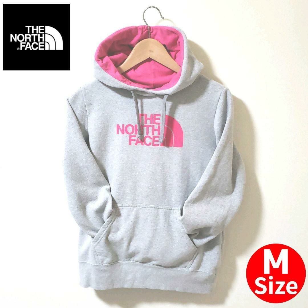 【古着】THE NORTH FACE パーカー グレー/ピンク レディース M 【古着】THE NORTH FACE パーカー グレー/ピンク レディース M