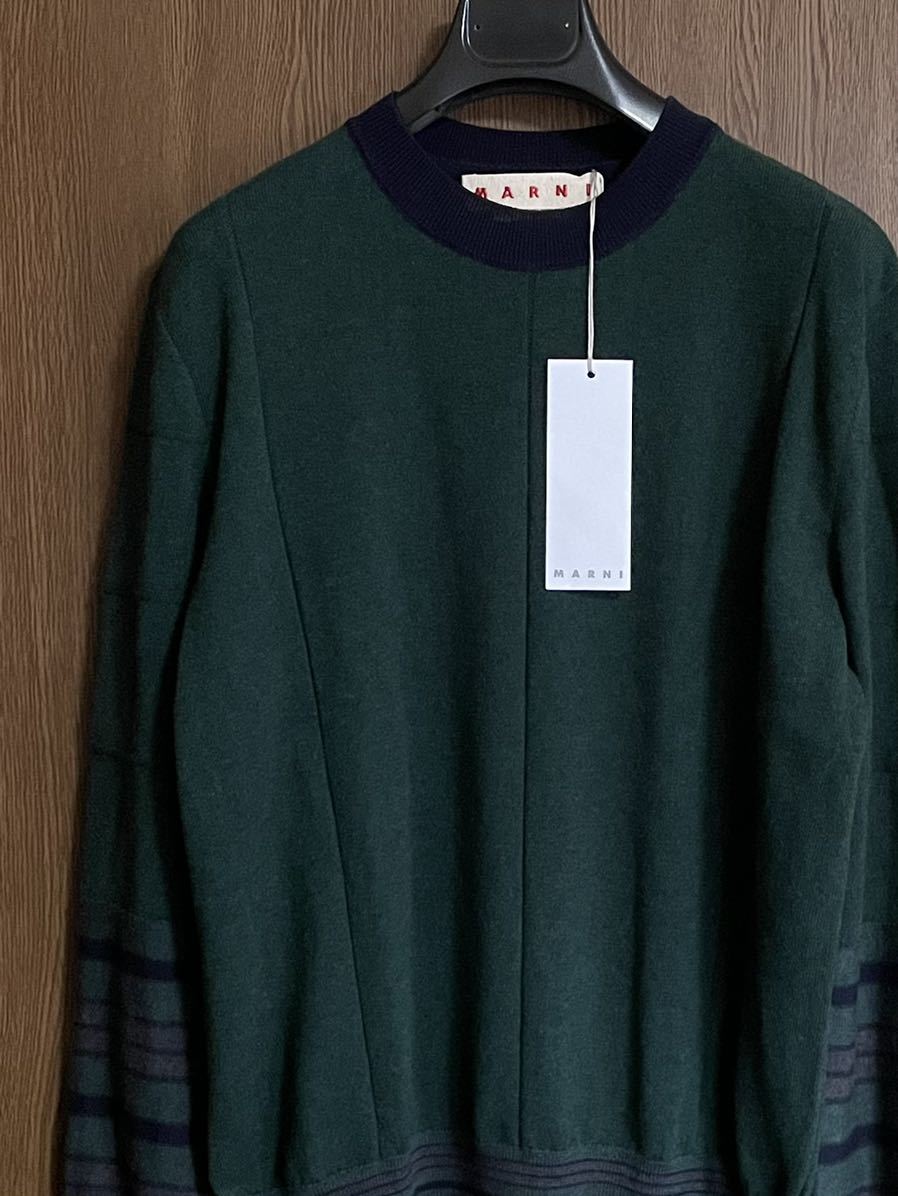 42新品 MARNI レディース ボーダー ハイゲージ ニット カシミヤ混