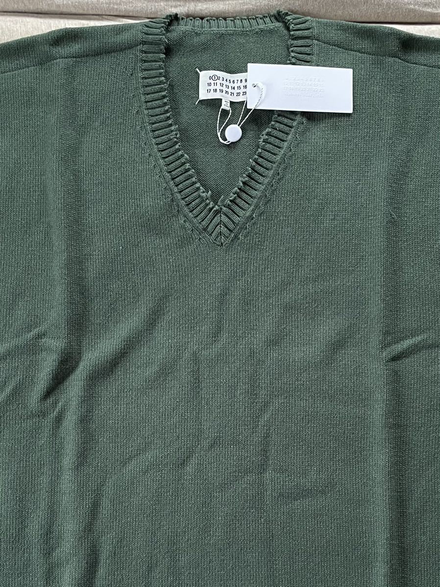 S新品 メゾンマルジェラ アウトライン ノースリーブ ニットワンピース ドレス セーター 20SS size S Maison Margiela 1 レディース カーキ