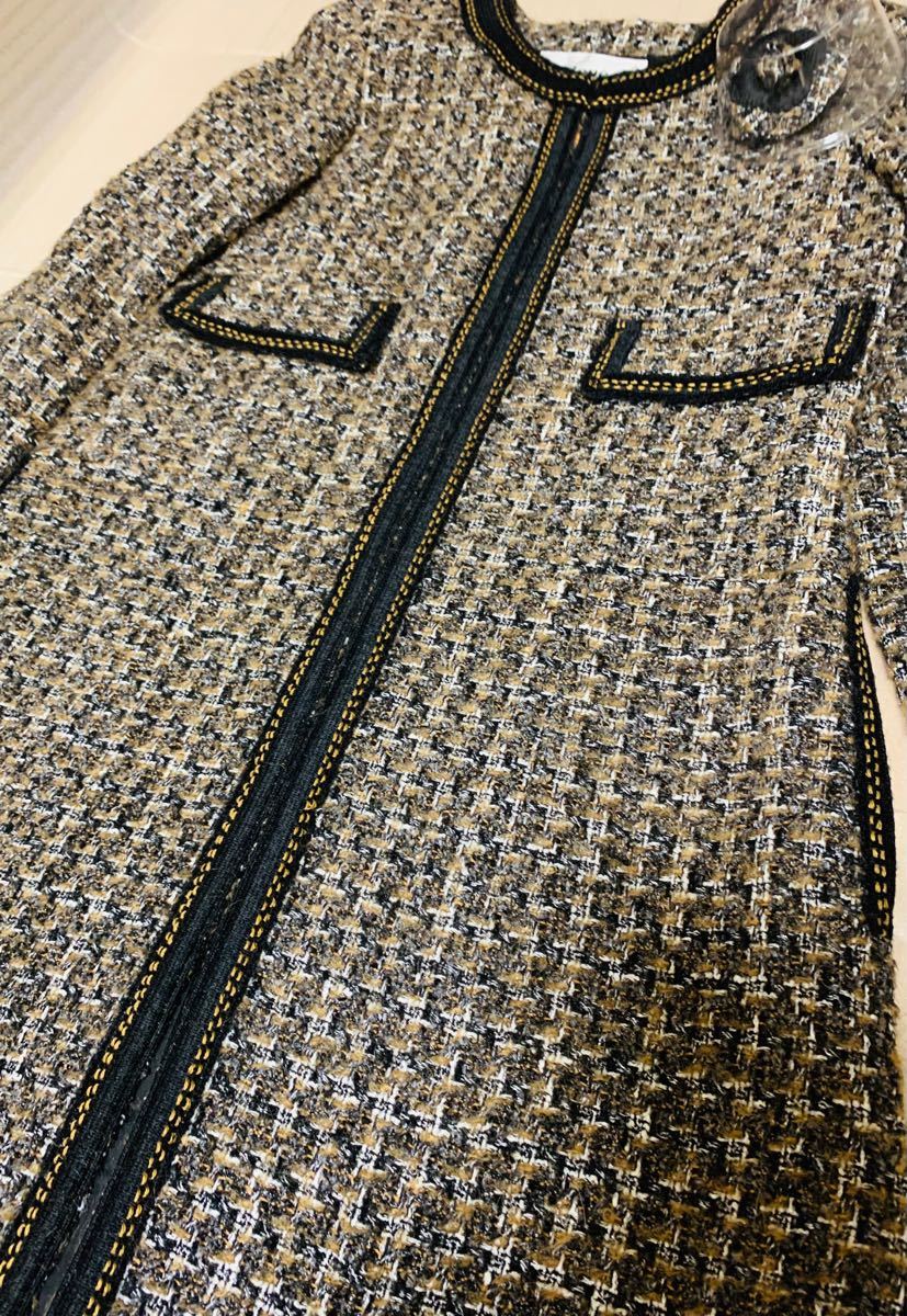 値下げ中! Rene ルネ 美品 ツイード コート size34 コサージュ付