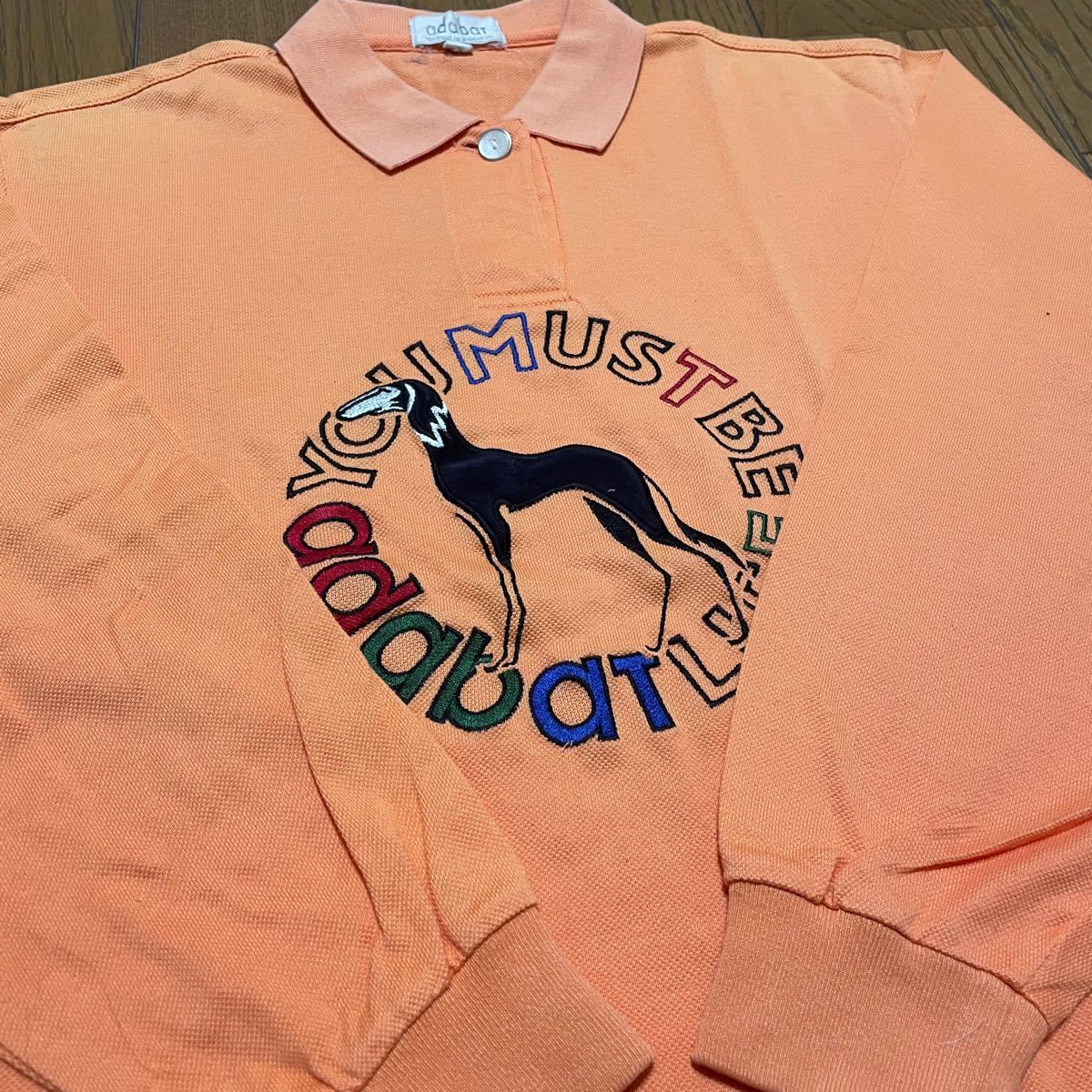 adabat アダバッド アダバット 刺繍 ポロシャツ シャツ 長袖シャツ 日本製 オレンジ ゴルフ golf ゴルフウェア｜PayPayフリマ