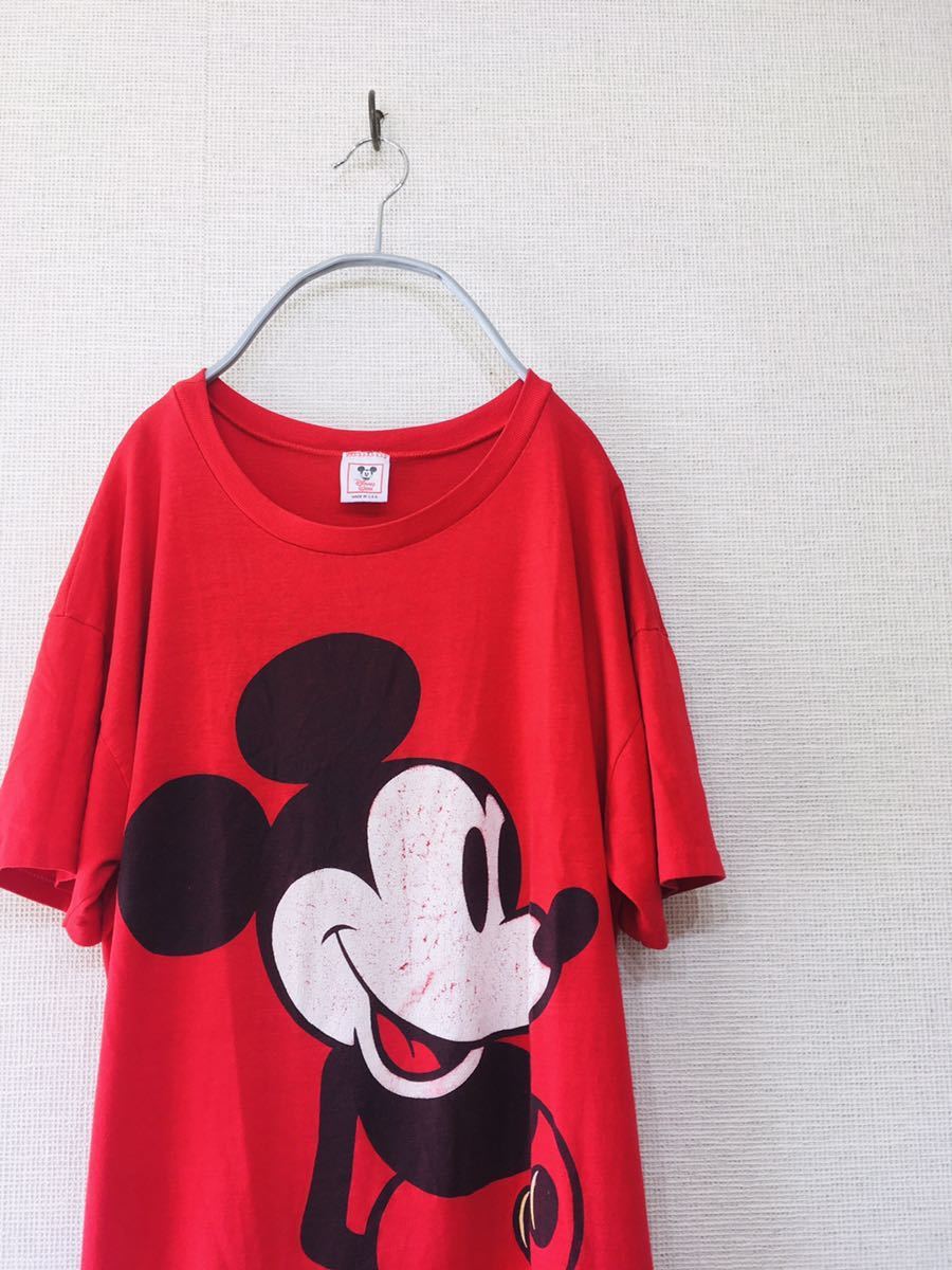 90s 90年代 OLD Disney ディズニー オールド ミッキーマウス Tシャツ 旧タグ USA製 半袖 ビンテージ レア 古着 アメリカ 古着  b7