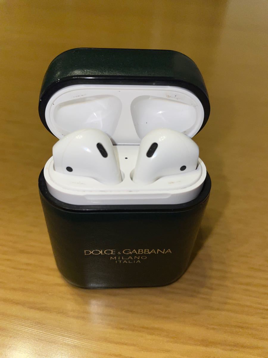 AirPods 第2世代(ケースと両耳イヤホン) DOLCE&GABBANAケース グリーン