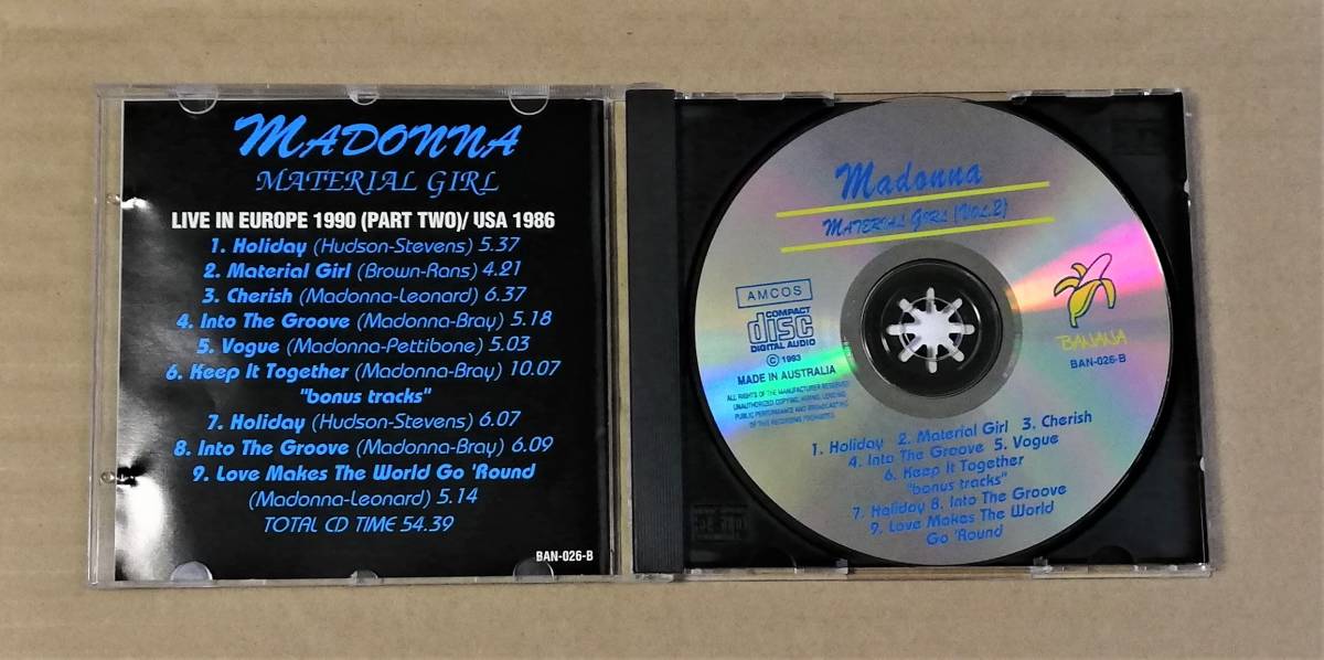  редкий MADONNA * Material Girl Vol.2 * бесплатная доставка прекрасный товар зарубежная запись Madonna Live in Europe 1990