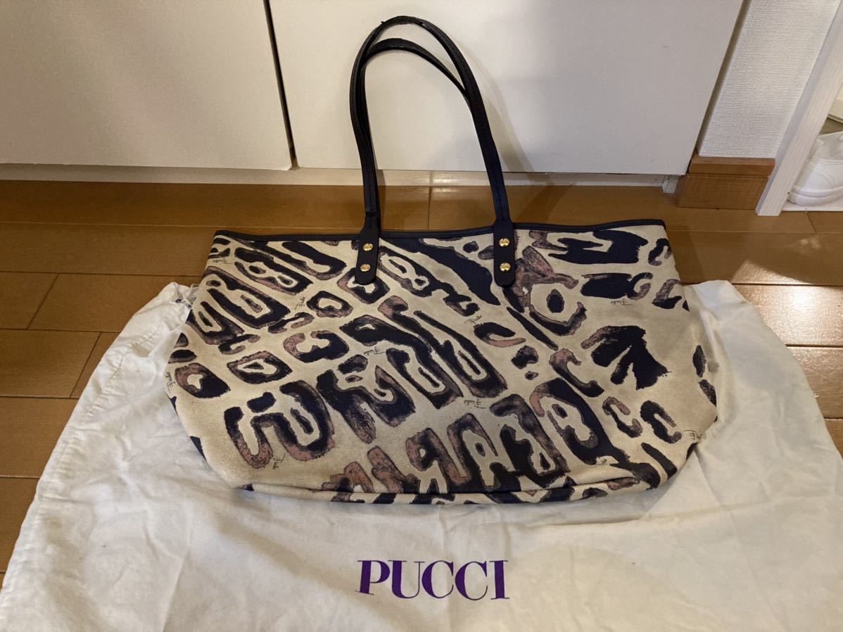 レア！廃盤柄　エミリオプッチ　トートバッグ レオパード柄　EMILIO PUCCI @自