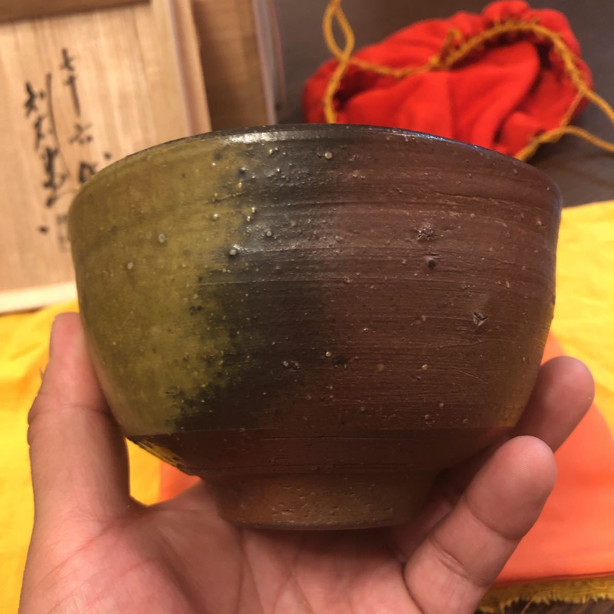 七十六代 利右衛門 造/金重陶弘】備前焼 抹茶茶碗 共箱付き | cic.umich.mx