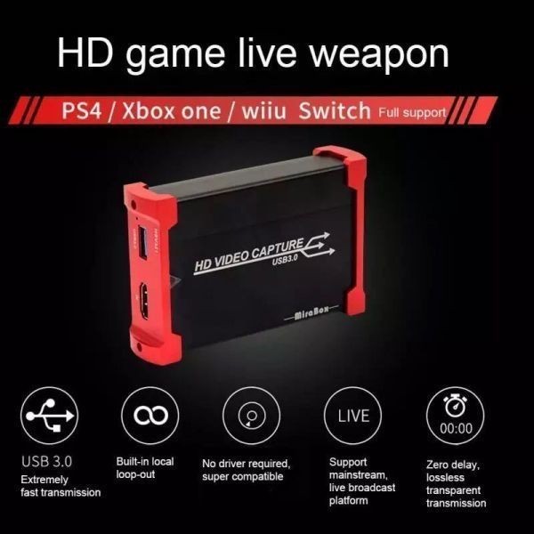 人気ブランドの PS4 Switch ビデオキャプチャーボード HDMI USB3.0 注目TreasLin Xbox 動画 ゲーム配信  ライブストリーミング U、PS3 Wii - その他 - hlt.no