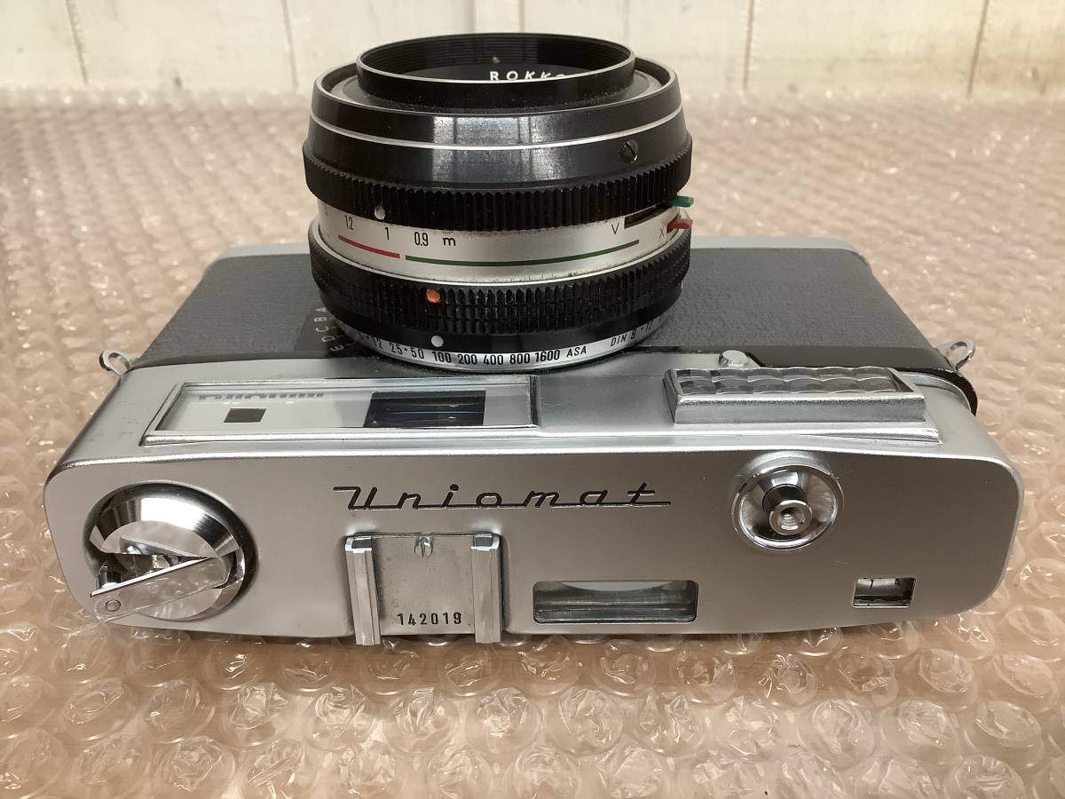 昭和レトロ 当時物 ミノルタ MINOLTA MODEL UNIOMAT ユニオマット ロッコール ROKKOR 1:2.8/45 革ケース カメラ女子 フィルムカメラの画像3