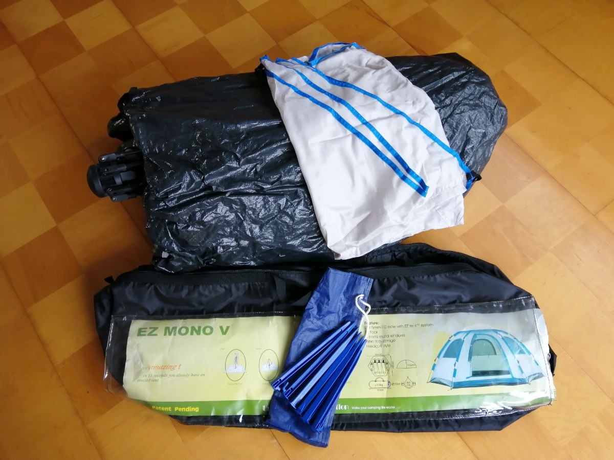 設営簡単 ワンタッチ式 テント EZ- Mono Ⅴ ヘキサゴン 5人用 非常用テントにも おうちでアウトドア気分 値下！