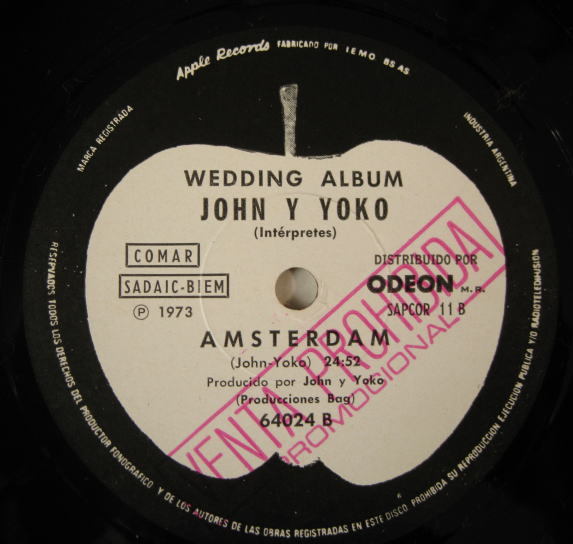 アルゼンチン盤プロモ John & Yoko / Wedding Album_画像5