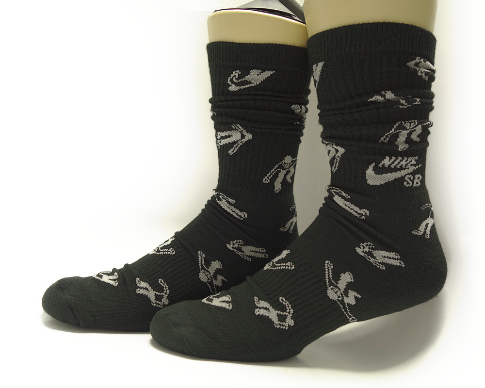 新品タグ付き 25-27cm ２足組 黒 ナイキ NIKE SB グラフィック クルー ソックス NIKE SB GRAPHIC CREW SOCKS_画像1