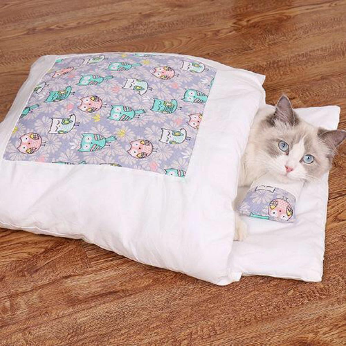 ペット用　ベッド　猫用寝袋　枕付き　お布団　ぺットクッション　小型犬　犬　ネコ
