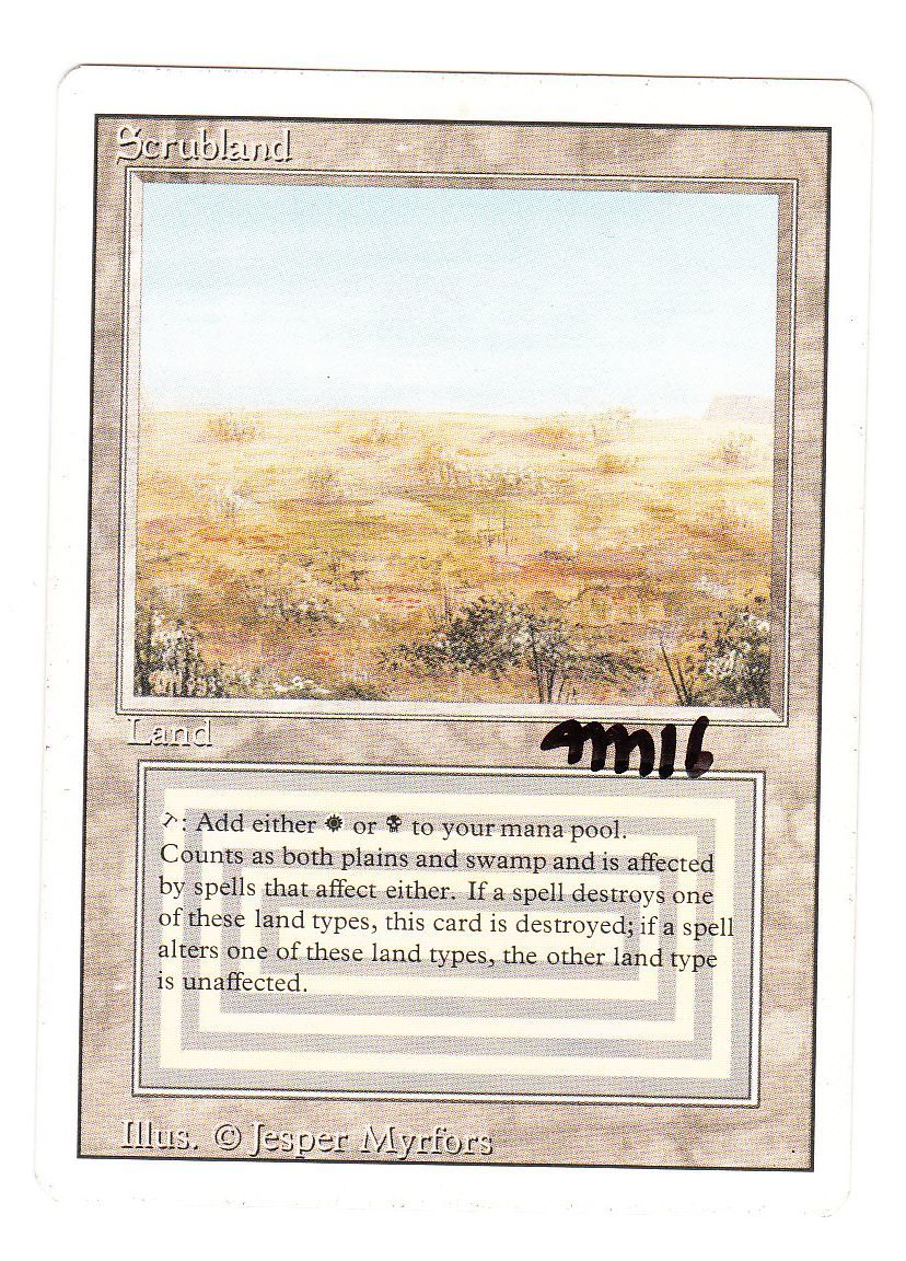 かわいい～！」 ○MTG○ RV その１ サイン) Scrubland(英語 土地