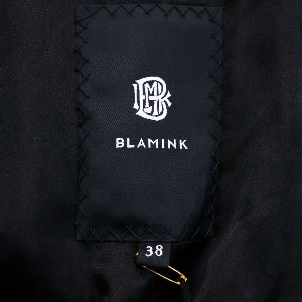 【新品 未使用】 BLAMINK ブラミンク 最高級♪ モヘア&ウール シャギー コート Sz.38　レディース 黒 定価26万★ 日本製　D1T01710_A#N_画像6