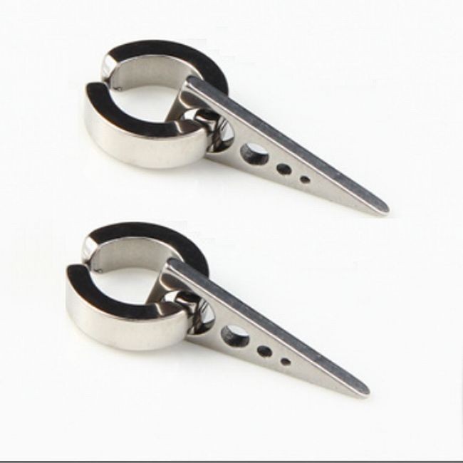  stainless steel reverse triangle shape ring design men's earrings earrings 