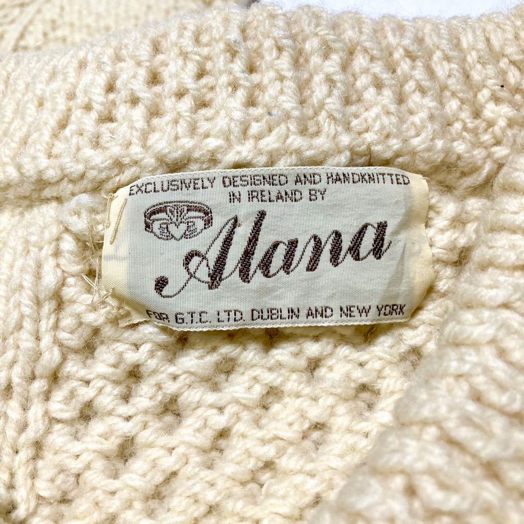 IRELAND производства 70s vintage Alana 70 годы Vintage Alain Fisherman вязаный свитер мясо толщина i-ll Land производства L~XL ранг 