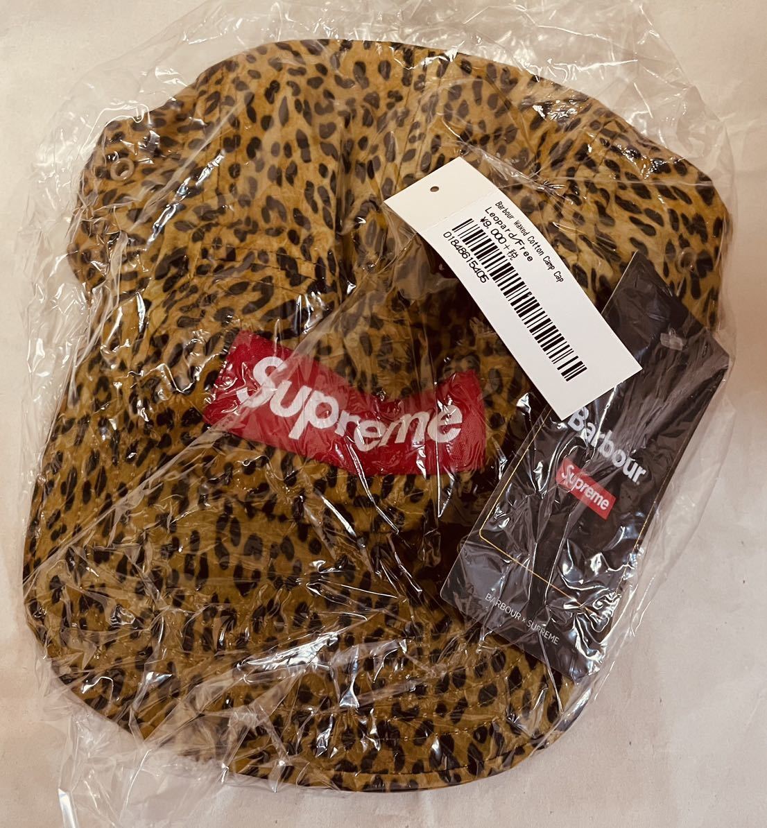 新品 SUPREME Barbour Waxed Cotton Camp Cap Leopard キャンプ