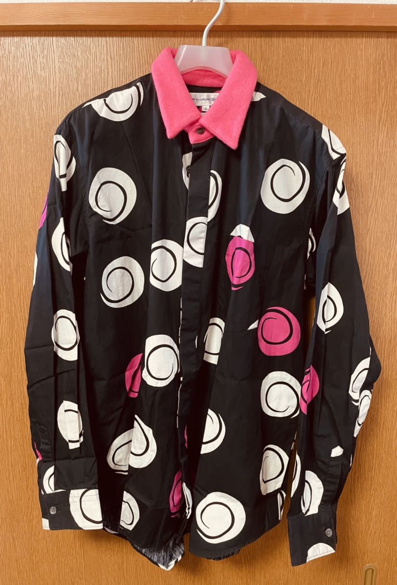 ★希少 COMME des GARCONS SHIRT コムデギャルソン シャツ PINK クレリック S HOMME PLUS オムプリュス ピンクパンサー ドット フランス製_画像1