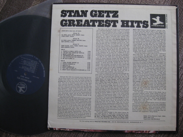 ★STAN GETZ♪GREATEST HITS★AL HAIG★Prestige PRST 7337★US盤★LP★_画像2