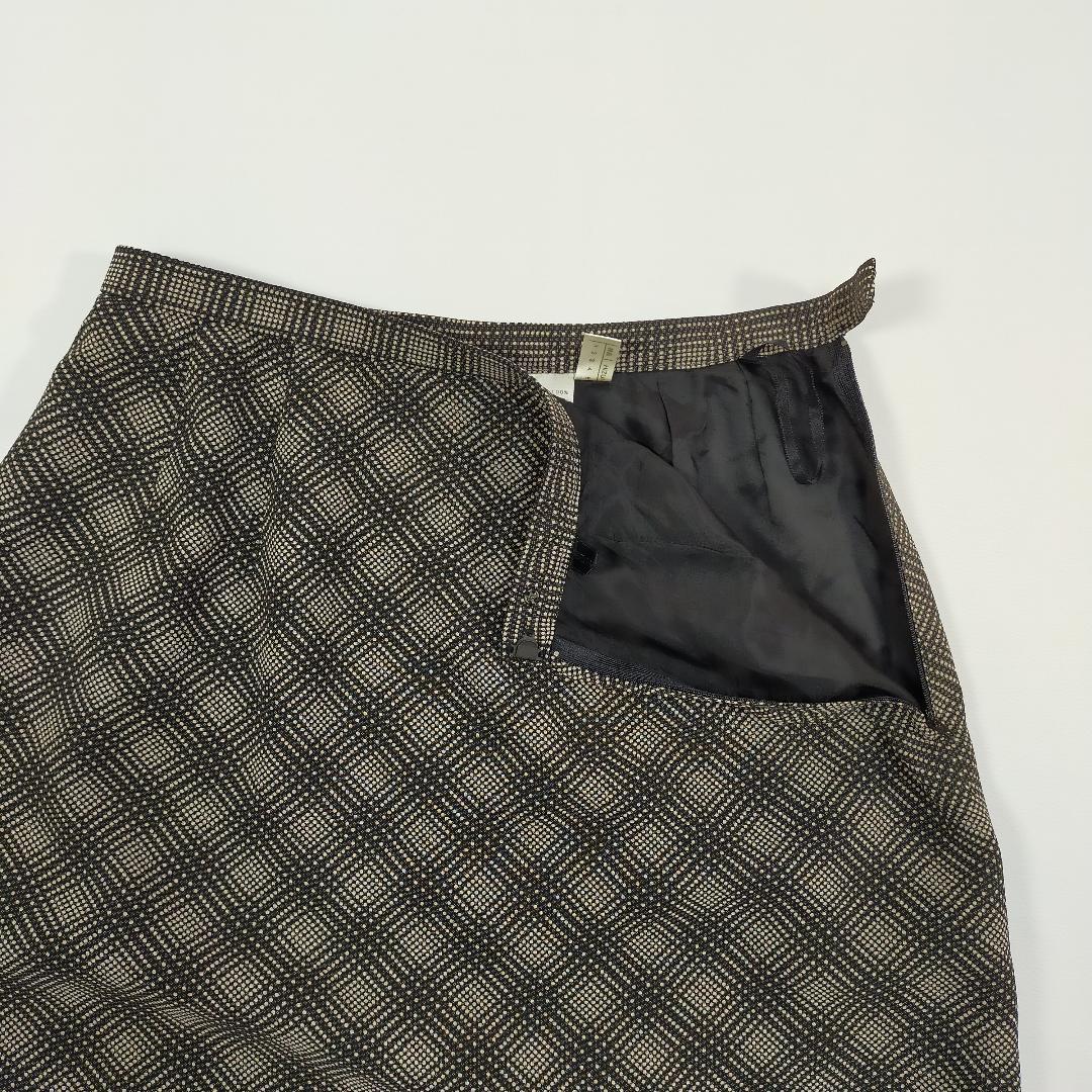 レリアン ロングスカート チェック柄 ブラック ホワイト 日本製 サイズ１１ ロング丈 マキシ丈 1884_画像5
