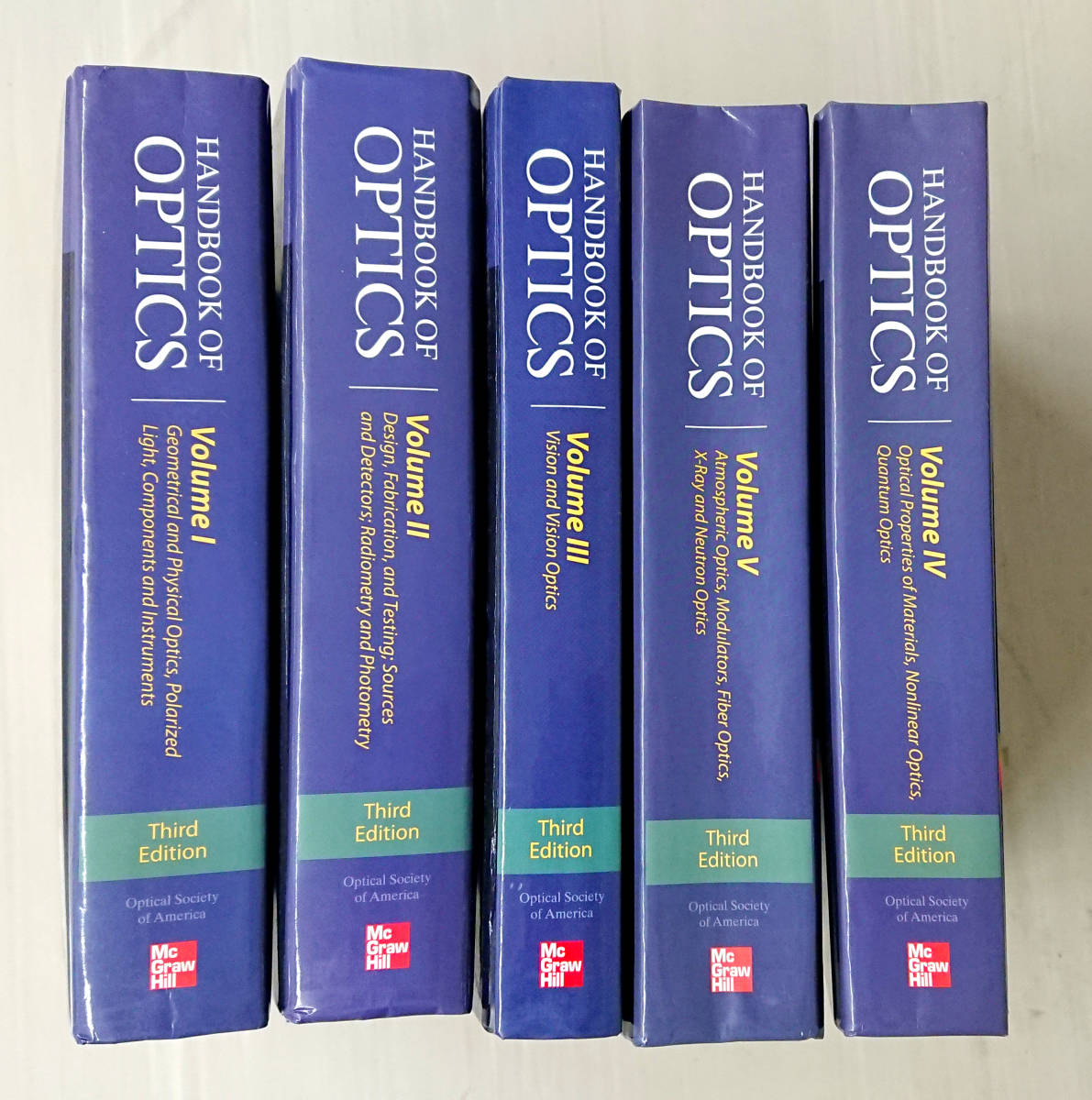 (送料込)OSA Handbook of Optics 3rd. Edition Vol.1～5 セット