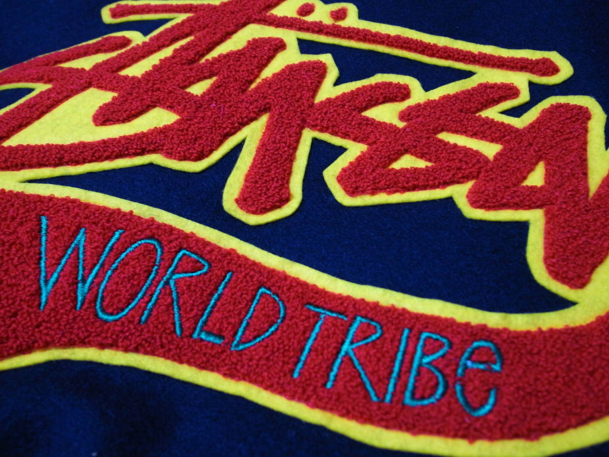激レア・稀少★STUSSY ステューシー★名古屋 ANNEX 10th Anniversary 刺繍ワッペン スタジャン★ブラック★M_画像4