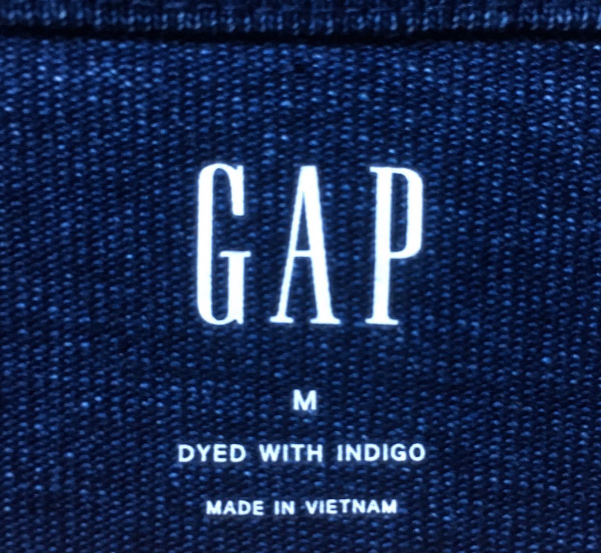 [ не использовался ]GAP Gap индиго окраска короткий рукав карман футболка мясо толщина размер M